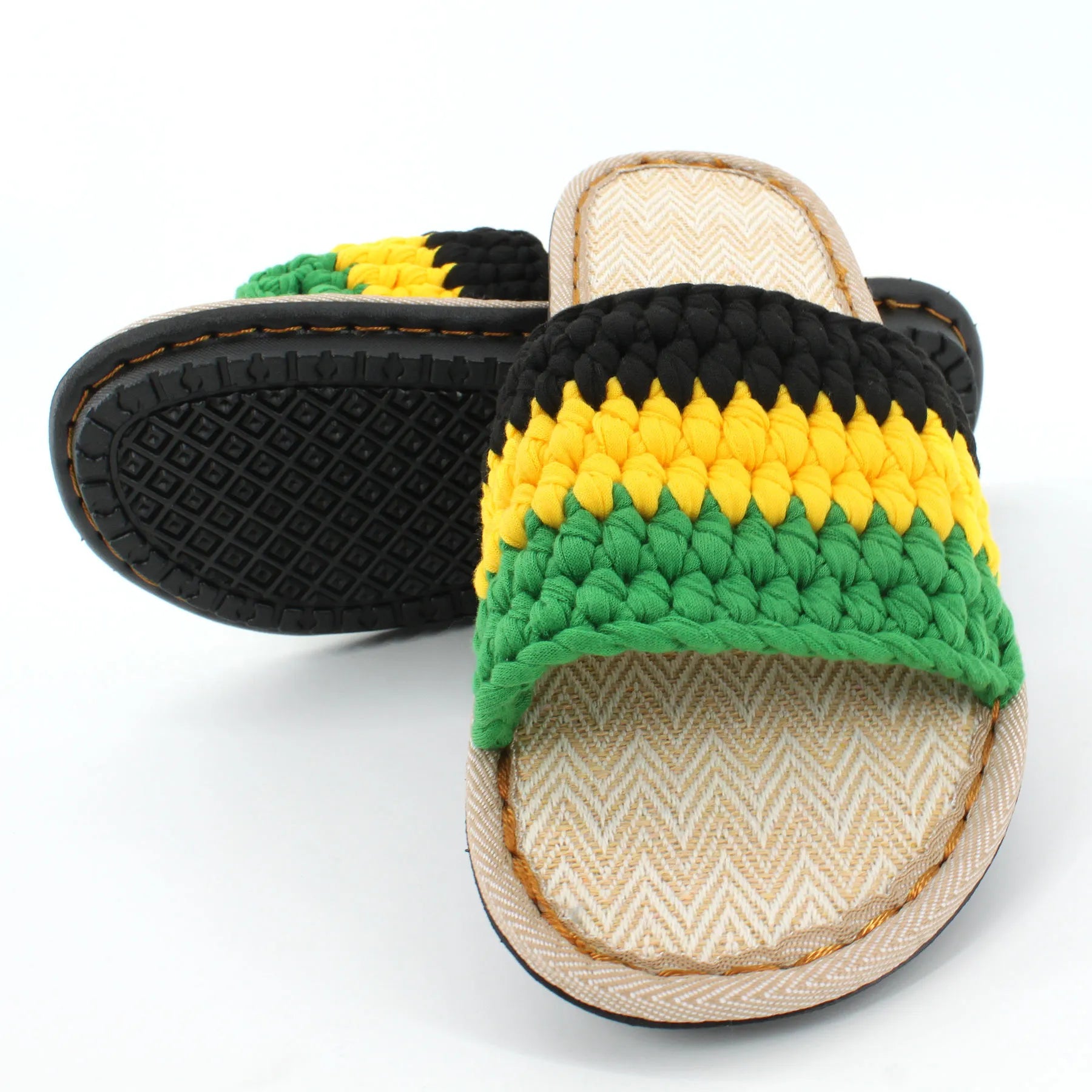 Rasta Jamaica Unisex Hand-made Crocheted Slippers