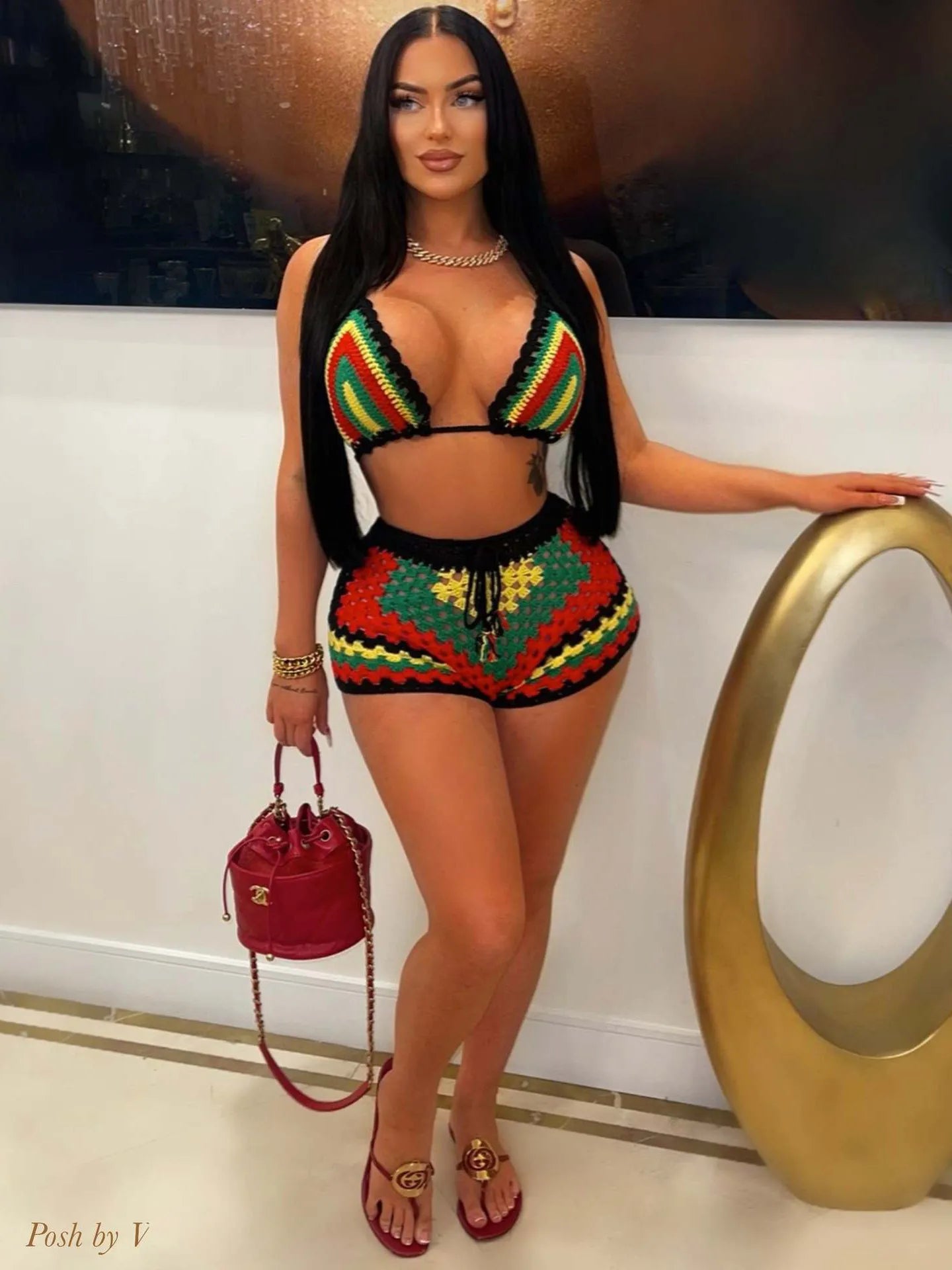 Rasta Crochet Bikini Set