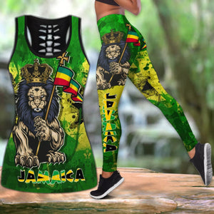 Jamaica Lion Tank Top & High Waist Leggings