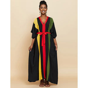 Elegant Rasta Maxi Cover up Dress