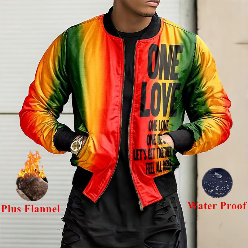 Rasta Reggae Waterproof Bomber Jacket