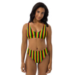 Raya Striped Recycled high-waisted bikini