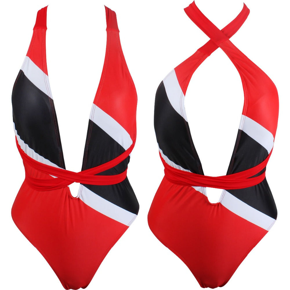 Rasta Weed Leaf Trini Flag Monokini