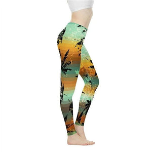 Women Weed Leaf Leggings