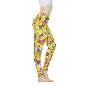 Women Weed Leaf Leggings