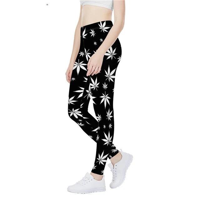 Women Weed Leaf Leggings