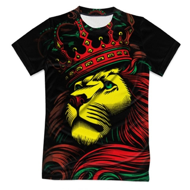 Rasta Lion King 3D Print T-Shirt