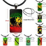 Jamaica Flag Rasta Glass Pendant Necklace