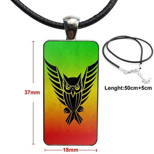 Jamaica Flag Rasta Glass Pendant Necklace