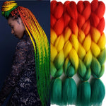 Rasta Color Synthetic Jumbo Braiding Hair Extension  24"