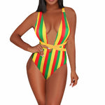 Rasta Weed Leaf Trini Flag Monokini