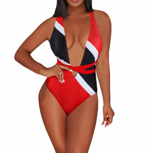 Rasta Weed Leaf Trini Flag Monokini