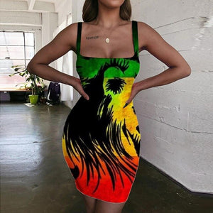 Rasta Lion Bodycon Mini Dress