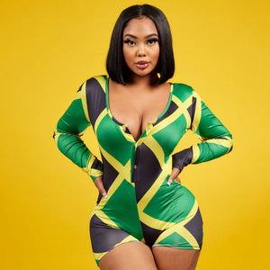 Jamaica Flag Buttflap Onesie