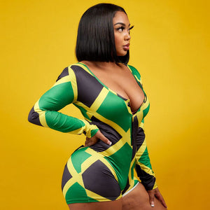 Jamaica Flag Buttflap Onesie