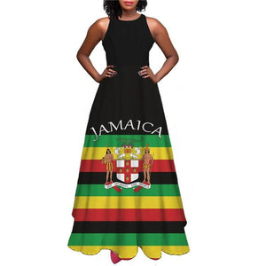 Jamaica Rasta Sleeveless Maxi Dress