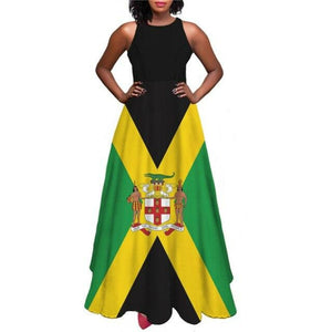 Jamaica Rasta Sleeveless Maxi Dress