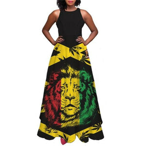 Jamaica Rasta Sleeveless Maxi Dress