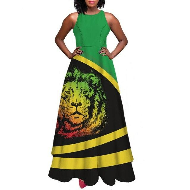 Jamaica Rasta Sleeveless Maxi Dress