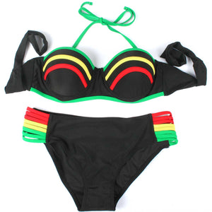 Rasta Striped 2 Piece Swimsuit