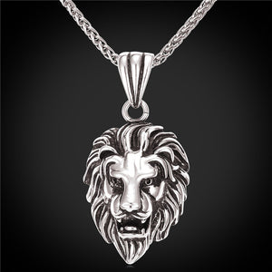 Lion Head Stainless Steel Pendant Necklace