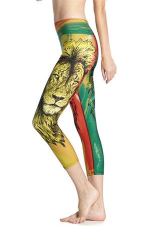 Rasta Lion High Waisted Leggings