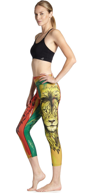 Rasta Lion High Waisted Leggings