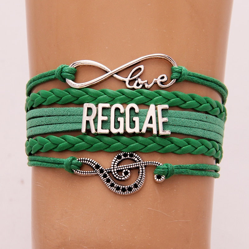 Infinity Love Reggae Charm Braided Bracelet