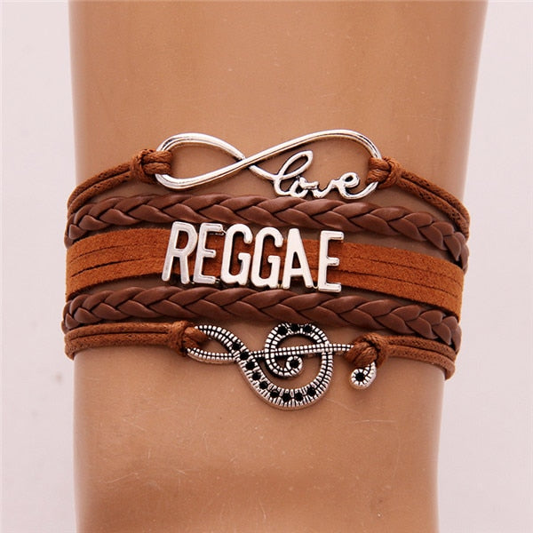 Infinity Love Reggae Charm Braided Bracelet