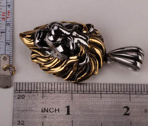 Lion Head Stainless Steel Pendant Necklace