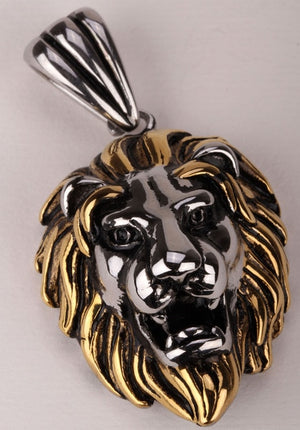 Lion Head Stainless Steel Pendant Necklace