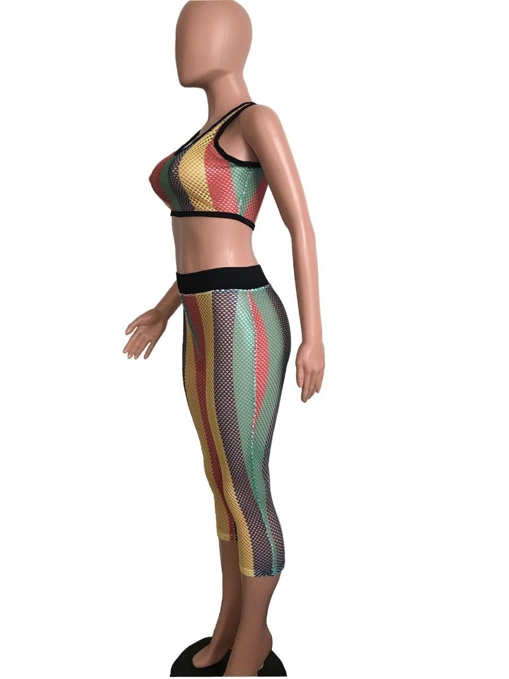 Rasta Fishnet 2 piece Set