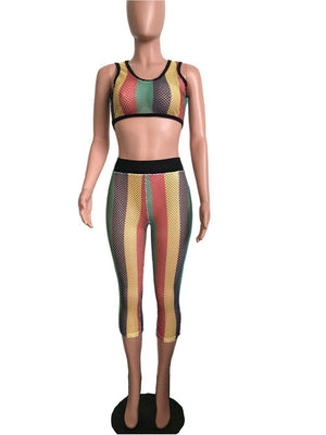 Rasta Fishnet 2 piece Set