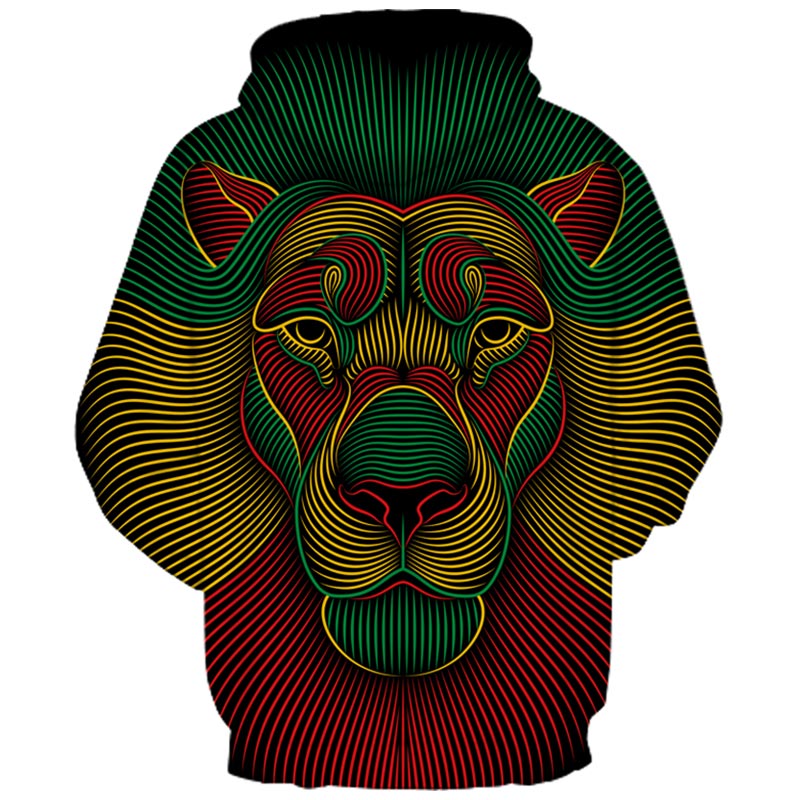 Rasta Lion Striped Hoodie