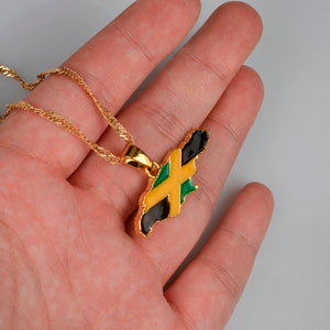 Jamaica Map Pendant Necklace