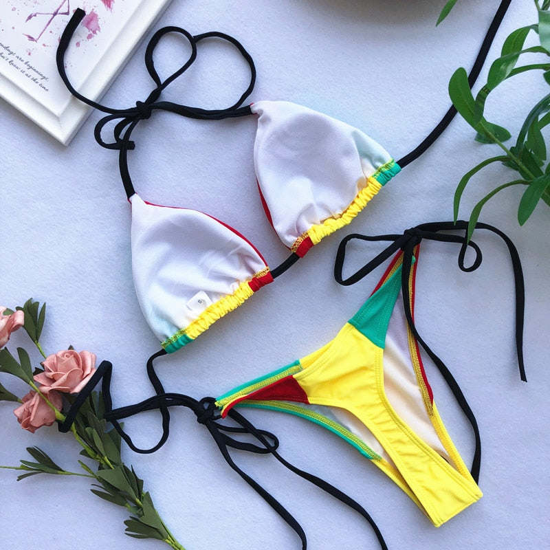 Rasta Halter String Bikini Set