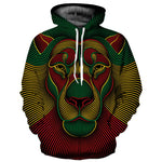 Rasta Lion Striped Hoodie