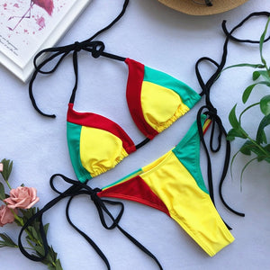 Rasta Halter String Bikini Set