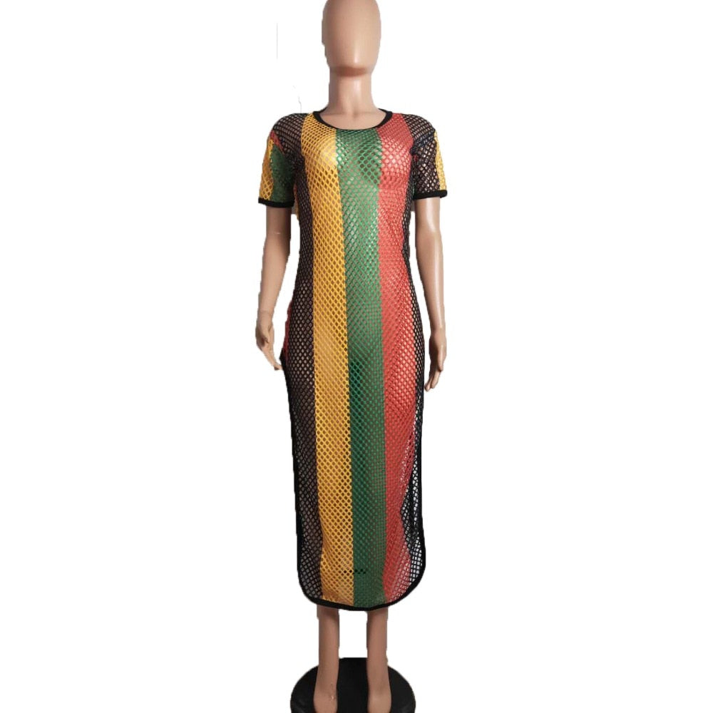 Rasta Stripe Cover Up Dress