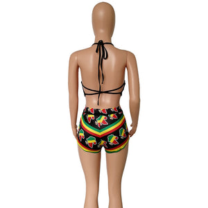 Rasta Two Piece Shorts Set