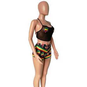 Rasta Two Piece Shorts Set