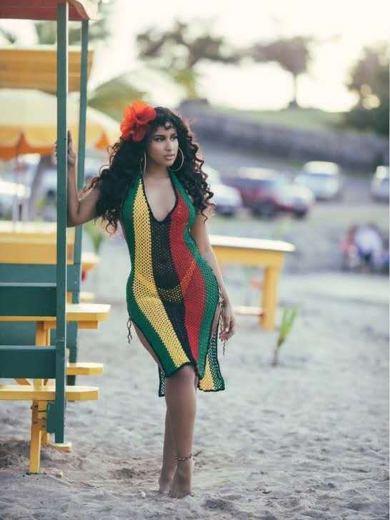 Rasta Fishnet Cover Up Dress