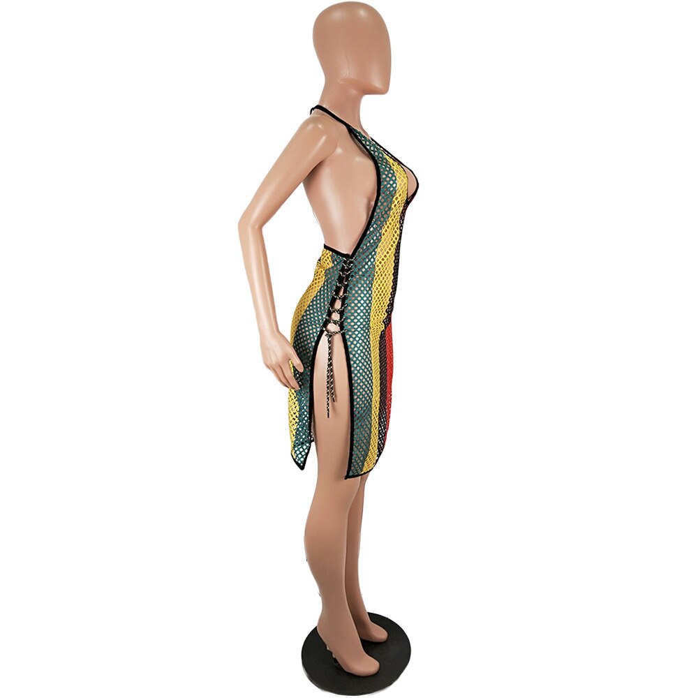 Rasta Fishnet Cover Up Dress