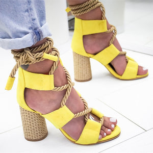 Women's Lace-Up High Heel Gladiator Sandals