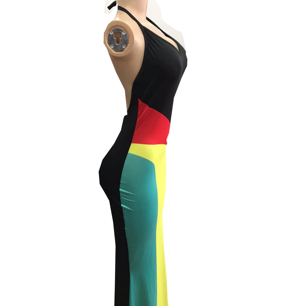 Rasta Spaghetti Strap Sleeveless Maxi Dress