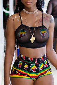 Rasta Two Piece Shorts Set